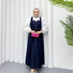 فستان جينز بدون أكمام مع أزرار أمامية – صناعة تركية
