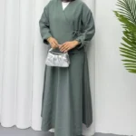 Blouse and Skirt Set in Olive Green – Turkish Manufacturing