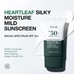 Anua Heartleaf Silky Moisture Mild Sunscreen with Panthenol SPF50+ PA++++ (50ml) - Image 2