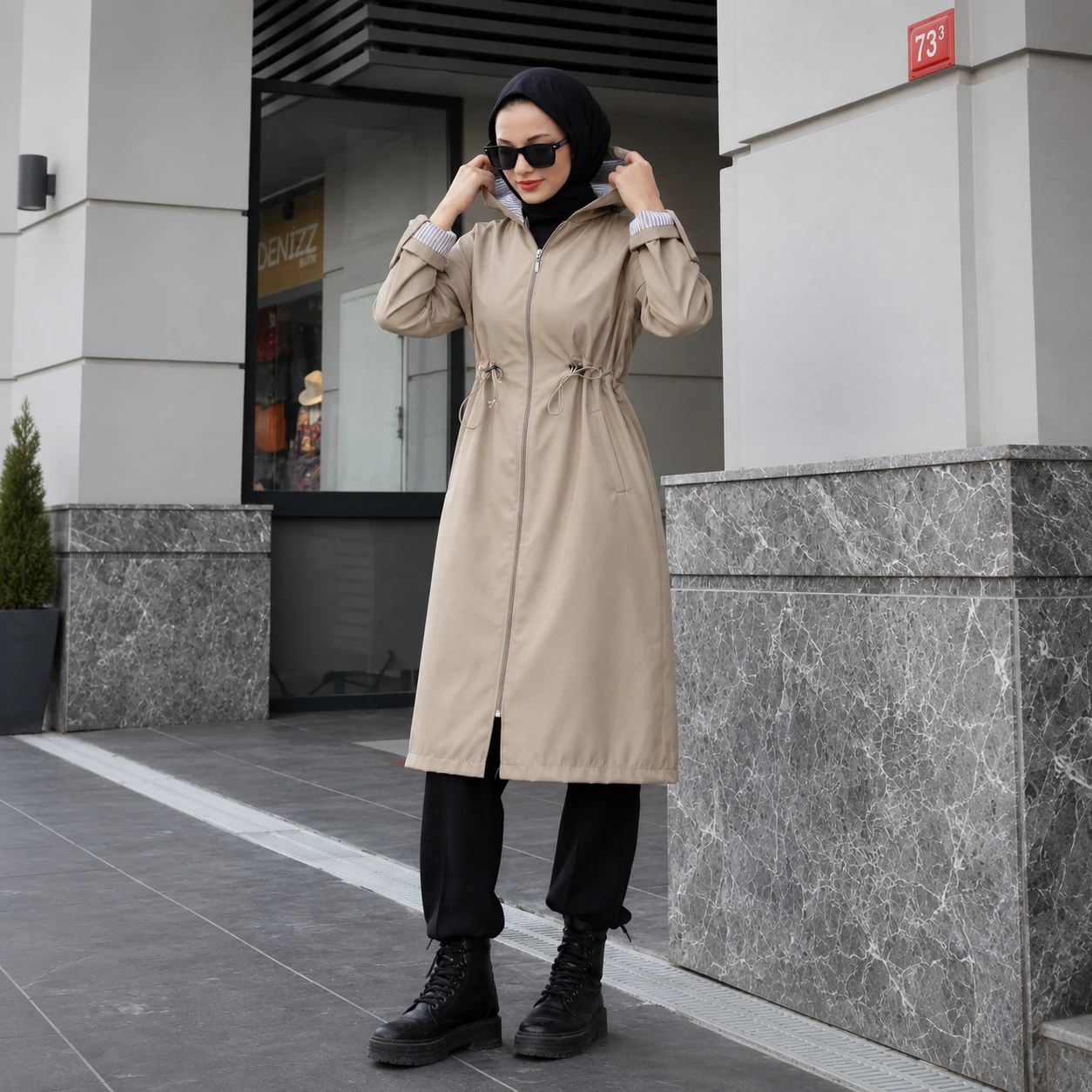 file_000000003ec471f5a73c47abffb683bc معطف شتوي طويل هودي باللون البيج – صناعة تركية - الصورة 1