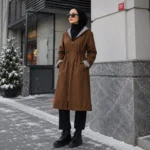 Long Winter Hooded Coat Brown – Turkish Manufacturing