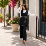 Black Three-Piece Women’s Set (Shirt + Tunic + Pants) – Turkish Made
