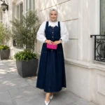 Sleeveless Denim Dress with Front Buttons – Turkish Manufacturing