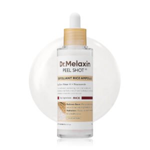 أمبول تقشير البشرة بالأرز والنياسيناميد للإشراقة والترطيب من Dr.Melaxin – 80 ml