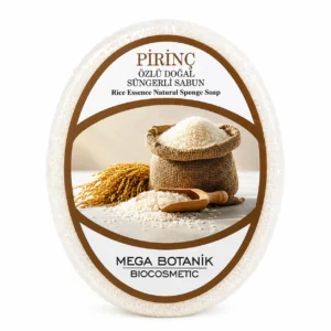 صابون الليفة التركي الطبيعي بخلاصة الأرز لتقشير وتنظيف البشرة من MEGA BOTANIK – 135 g
