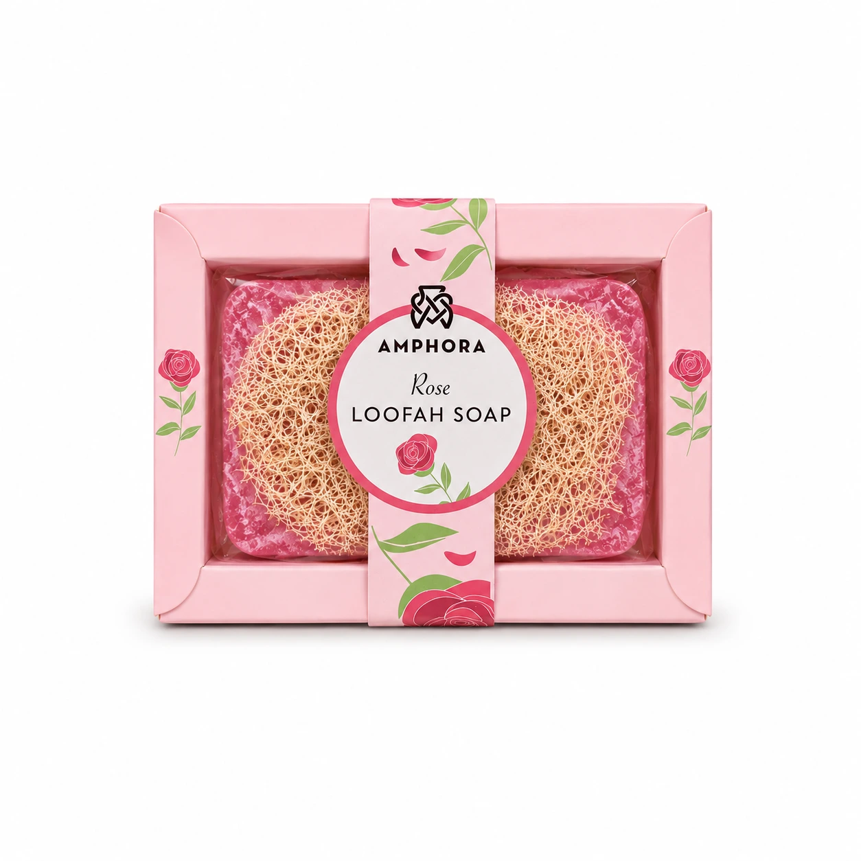 file_000000005600720aa0ef871110d047a8 صابون الليفه أمفورا برائحة الورد 120 غرام – Amphora Rose Loofah Soap 120g - الصورة 1