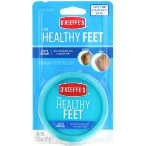 O'Keeffe's Healthy Feet كريم ترطيب وعلاج تشققات القدمين | للبشرة شديدة الجفاف | غير دهني | 91 جم